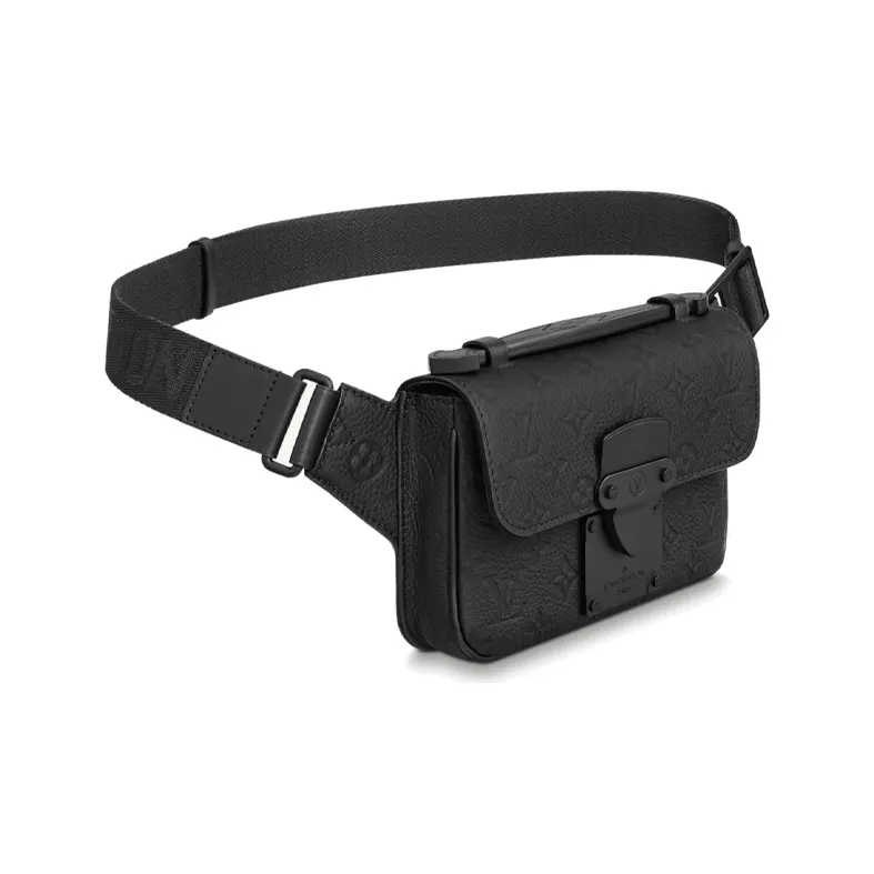 LOUIS VUITTON Cow Leather Fanny Pack, Sling Bag, Crossbody Bag Men's Black-1