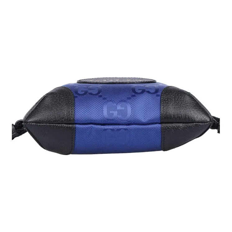GUCCI Off The Grid Nylon And Leather Backpack Unisex Blue-4