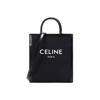 CELINE Fabric With Cow Leather Trunk Bag, Tote Bag, Shopping Bag, Crossbody Bag, Shoulder Bag, Handbag Unisex Black