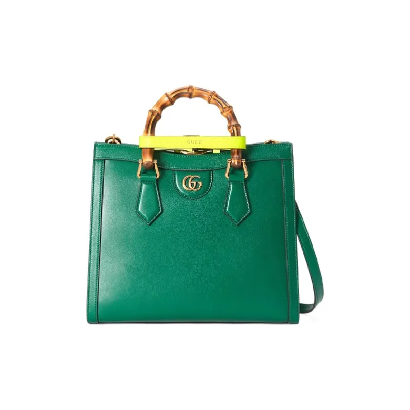 GUCCI Diana Leather Tote Bag Shopping Bag Shoulder Bag Crossbody Bag Handbag Small Size Women's Emerald Green-0