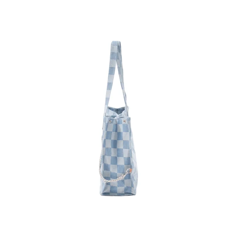 KILLWINNER Denim Tote Bag, Shopping Bag, Chain Bag, Shoulder Bag Unisex Light Blue-4