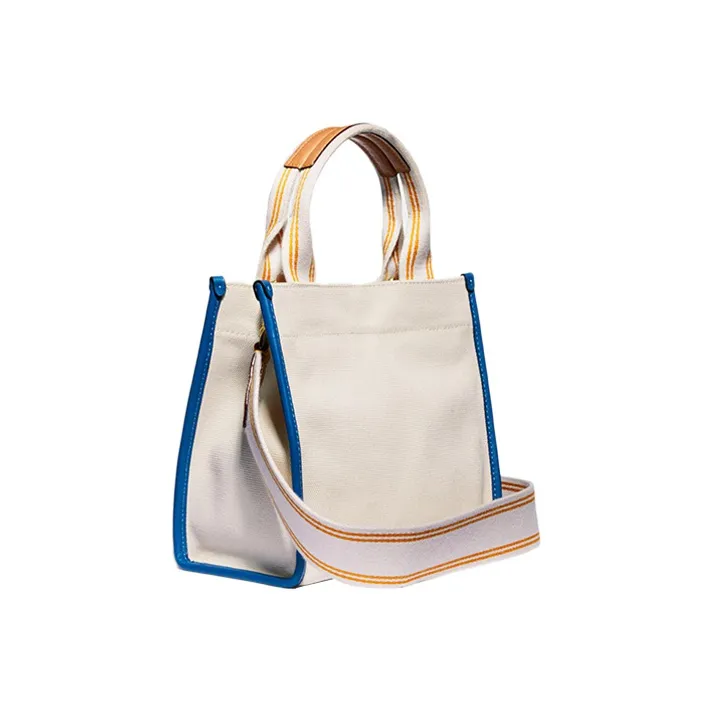 COACH Recycled Tote Canvas Bag, Tote Bag, Shopping Bag, Crossbody Bag, Handbag Trumpets Women's Chalk White-1