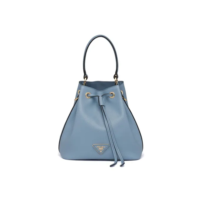 PRADA Saffiano Leather Bucket Bags Shoulder Bag Crossbody Bag Handbag Women's Xingji Blue-0
