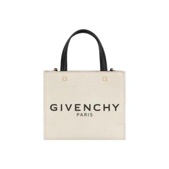 Givenchy Canvas With Linen Tote Bag Shopping Bag Handbag Shoulder Bag Crossbody Bag Mini Women's Beige/Black