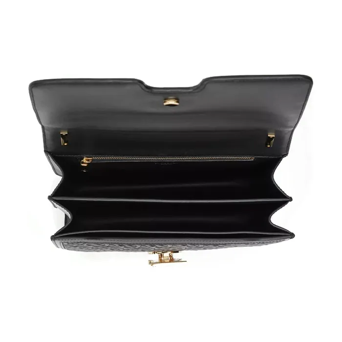Burberry TB Exclusive Logo Lock Series Quilting Lambskin Shoulder Bag Crossbody Bag Medium Size Black-4
