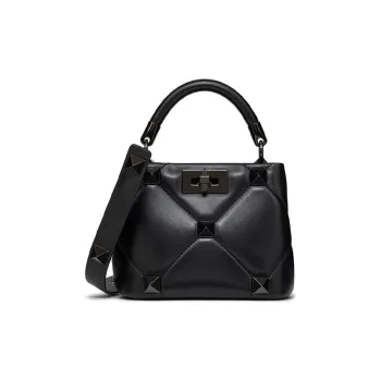 Valentino ROMAN STUD Sheepskin Handbag Shoulder Bag Crossbody Bag Mini Women's Black