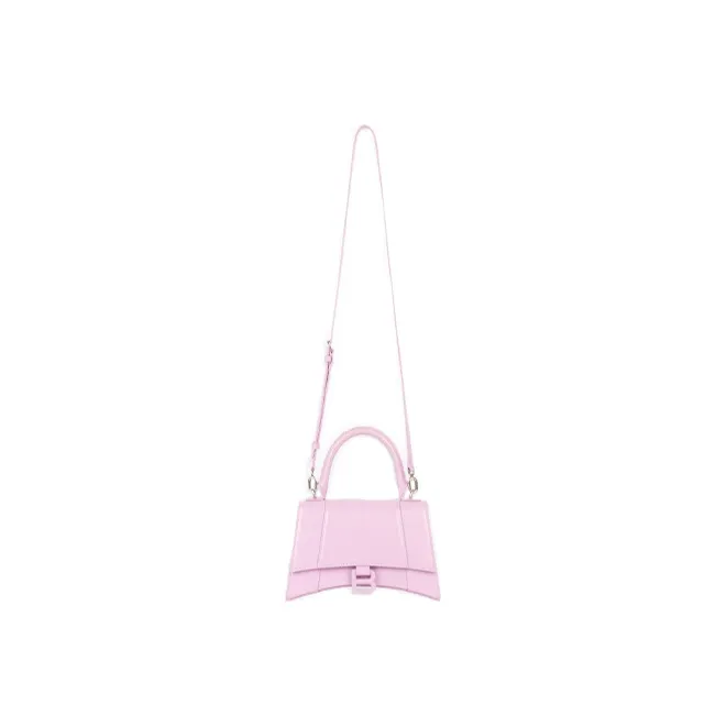 Balenciaga Hourglass Cow Leather Crossbody One Shoulder Handbags Women's Light Pink-4