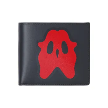 Burberry Leather Wallet Men's Black Red Color Scheme