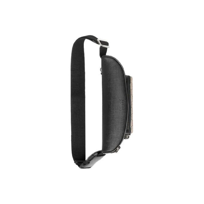GUCCI Canvas One Shoulder Crossbody Bag, Sling Bag, Fanny Pack Unisex Ebony/Black-4