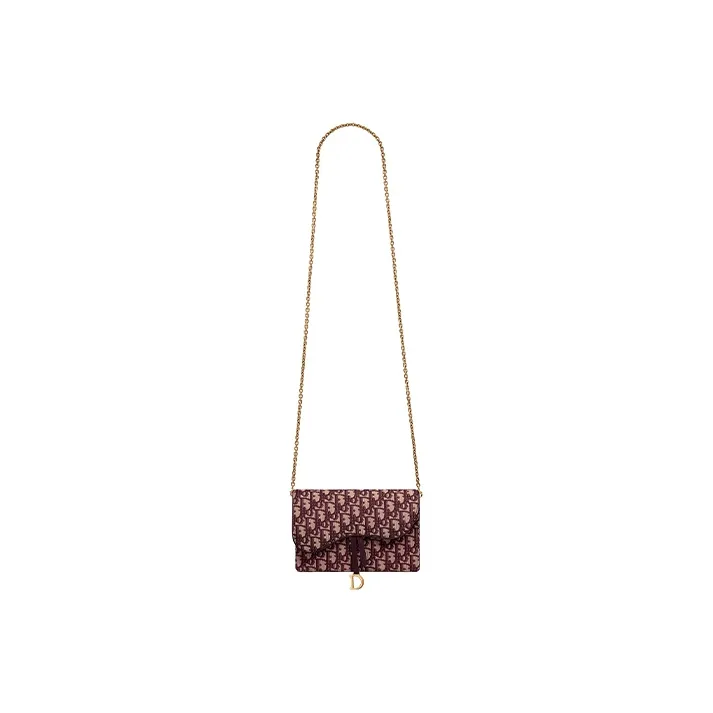 DIOR Saddle Cow Leather Saddle Bag Combo Bag Handheld Shoulder Bag Crossbody Bag Women's Burgundy-3