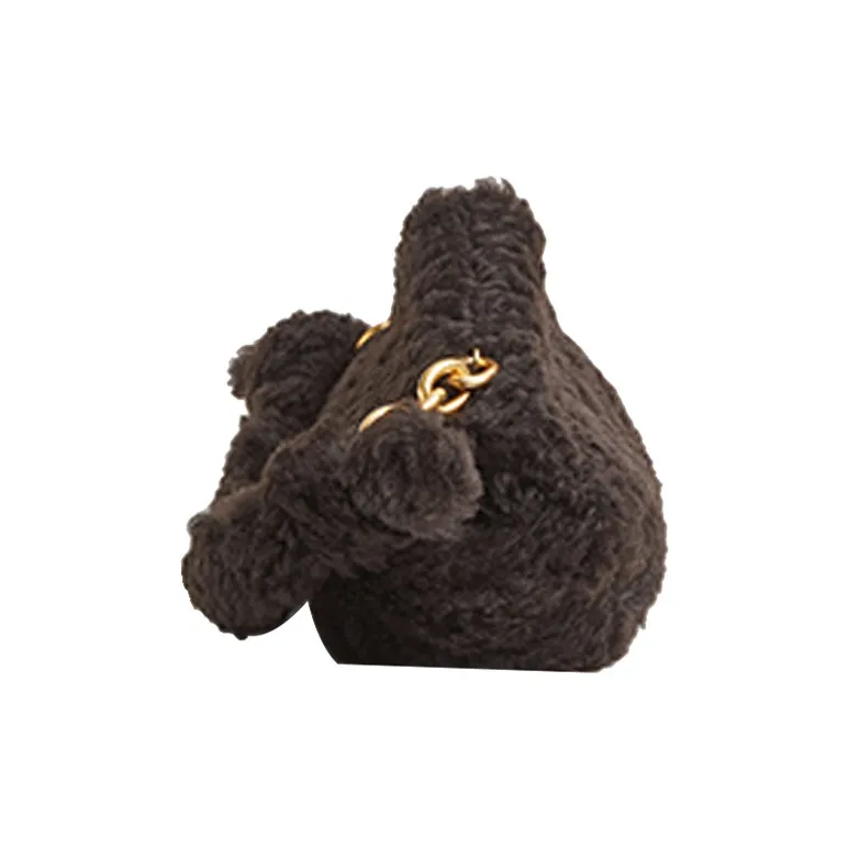 Bottega Veneta Sheepskin Clutch Women's Dark Brown-1