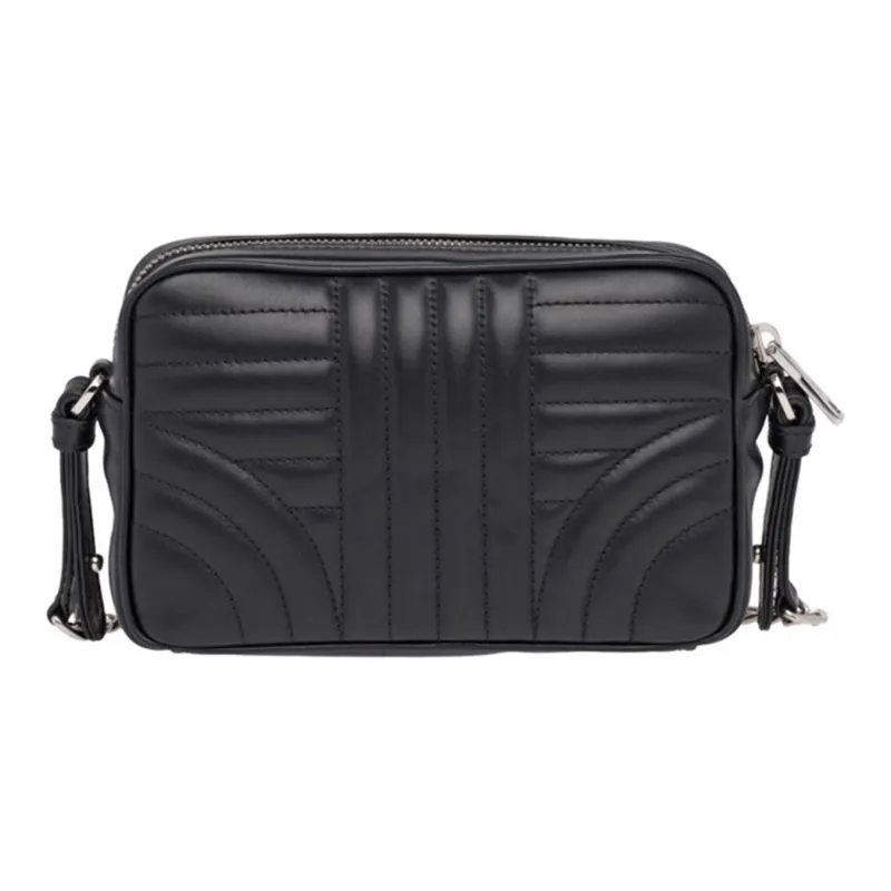 PRADA Diagramme Cow Leather Crossbody Bag, Shoulder Bag Women's Black-2