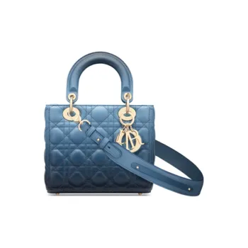 DIOR Lady Dior Sheepskin Dior Bag Handbag Crossbody Bag Women's Indigo Gradient Effect