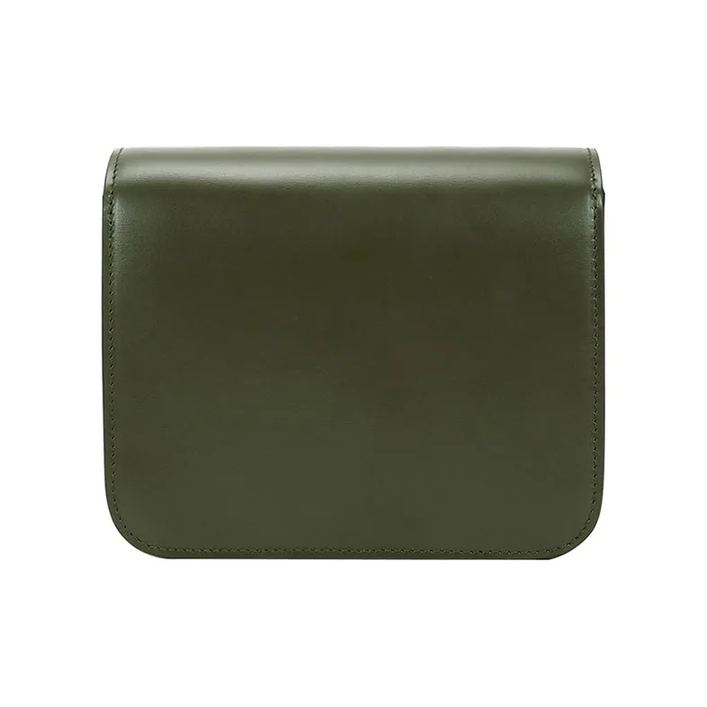 CELINE Classic Bo Polished Cow Leather Handbag Block Shoulder Bag Crossbody Bag Women's Army Green-3