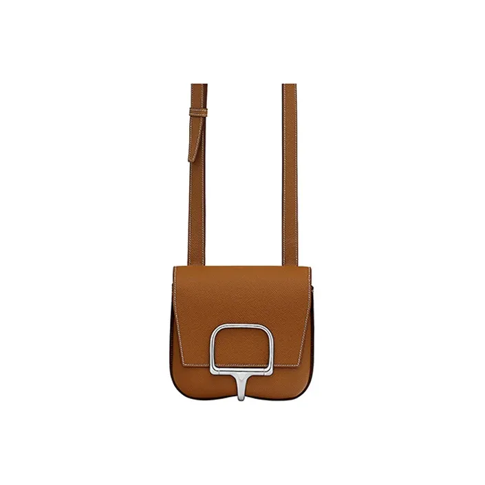 HERMES Della Cavalleria Epsom Calfskin Shoulder Bag Crossbody Bag Mini Women's Gold-0