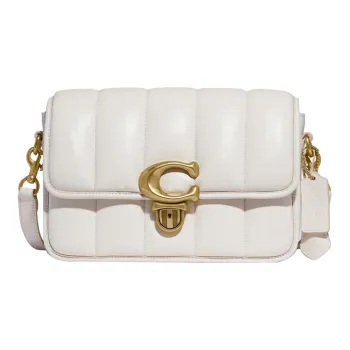COACH Studio Leather Messenger Bag, Shoulder Bag, Crossbody Bag Small Size Women's White