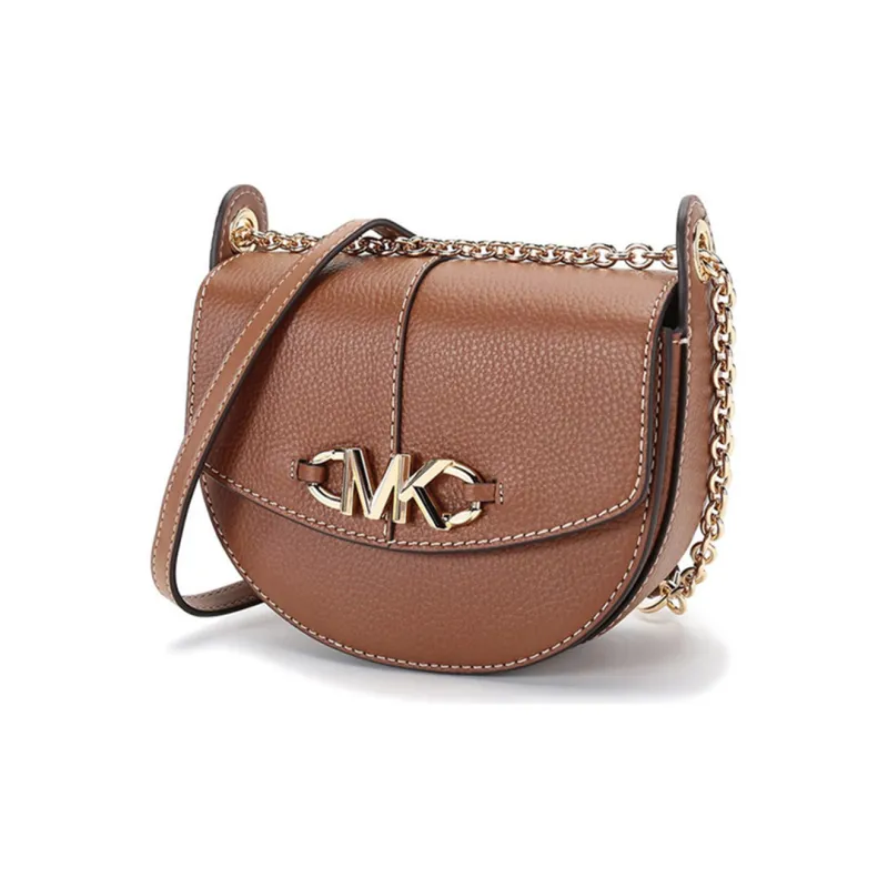 MICHAEL KORS Cow Leather Saddle Bag Crossbody Shoulder Bag Mini Women's Caramel Brown-1