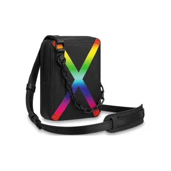LOUIS VUITTON Danube Messenger Taiga Black/Rainbow