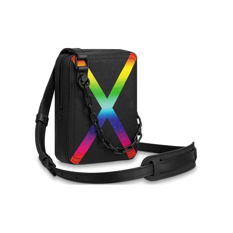 LOUIS VUITTON Danube Messenger Taiga Black/Rainbow-0