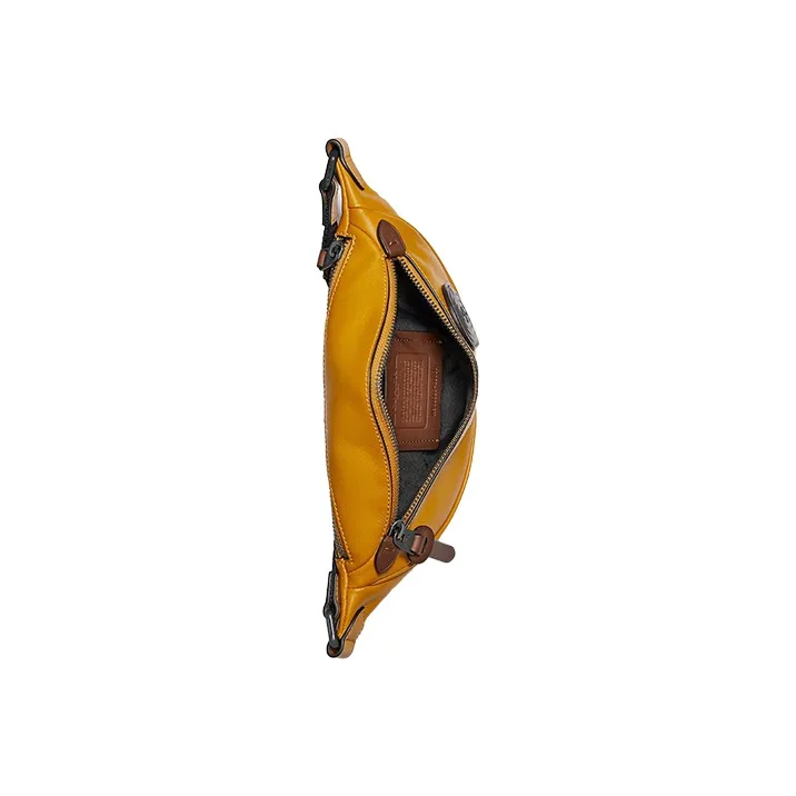 COACH Rivington Leather Shoulder Bag Crossbody Bag Sling Bag Fanny Pack Medium Size Men's Yellow-1