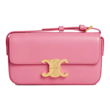 CELINE Shiny Cow Leather Shoulder Bag, Handbag, Shoulder Bag Women's Vibrant Pink