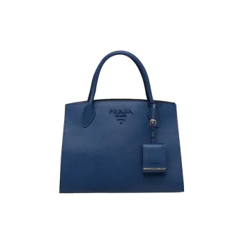PRADA Monochrome Leather Crossbody Bag Women's Blue