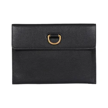 Burberry Leather Storage Bag Clutches Women's Black