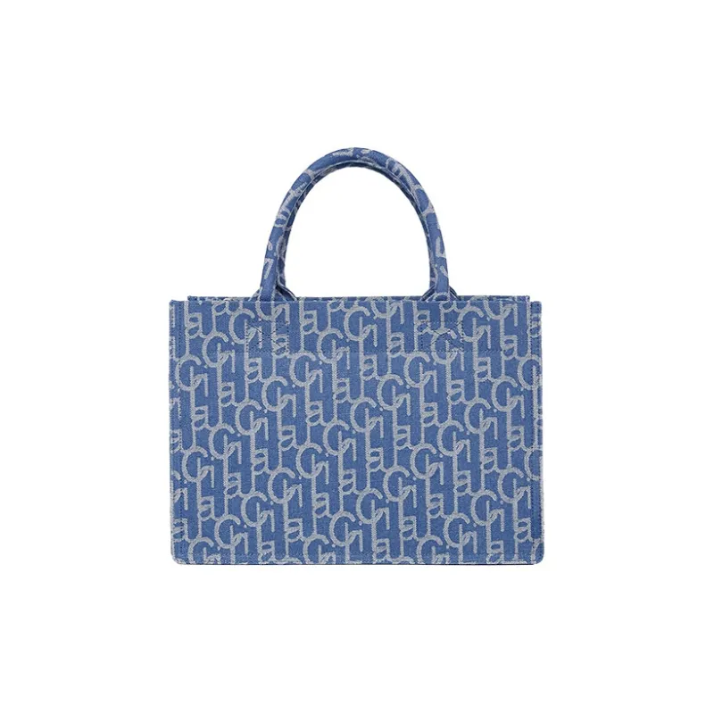 Laurence & Chico Denim Tote Bag Shopping Bag Handbag Medium Size Women's Light Blue-2