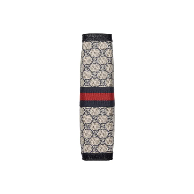 GUCCI Canvas With Leather Clutch Unisex Blue-6