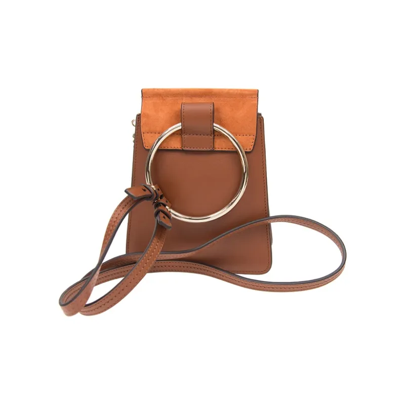 Chloe Faye Leather Shoulder Bag Small Size Women's Tobacco-2