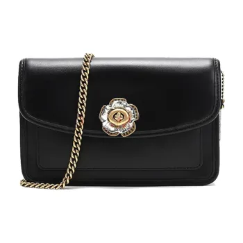 COACH Parker Leather Chain Bag, Clutch, Shoulder Bag, Crossbody Bag Mini Women's Black