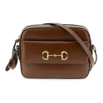 GUCCI Horsebit 1955 Leather Camera Bags Crossbody Bag Shoulder Bag Women's Brown