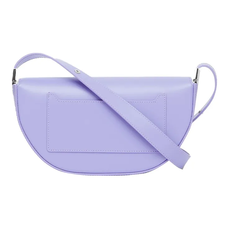 Burberry Olympia Smooth Leather Shoulder Bag Crescent Bag Portable Crossbody Bag Shoulder Bag Women's Soft Violet-2