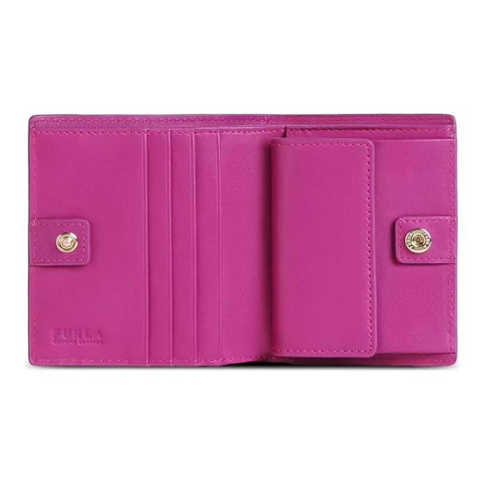 Furla 1927 Collection Cow Leather Wallet Small Size Women's Purple-1