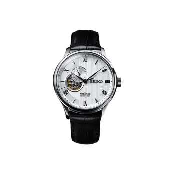 SEIKO Presage Series Manual Mechanical Movement Leather Strap Watch Men's Watches White Dial