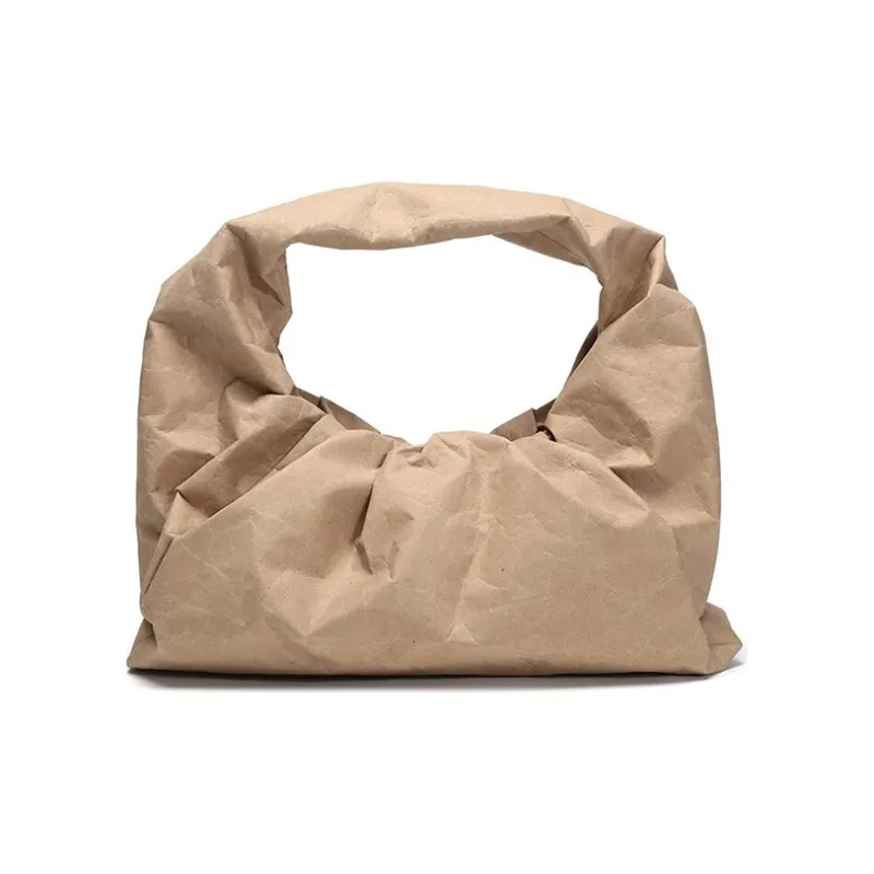 Bottega Veneta Paper Composite Polyurethane Croissant Bag, One Shoulder Handbag Women's Cow Leather Paper-0