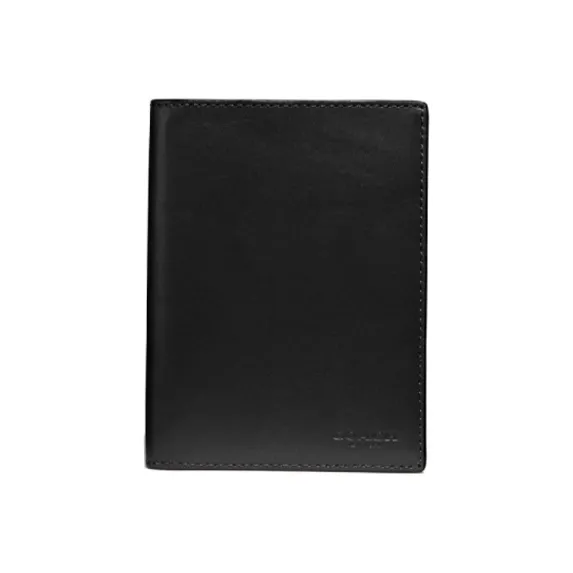 COACH Calfskin Passport Holder Card Holder Unisex Black-0