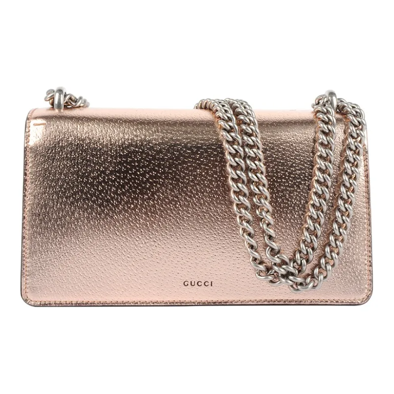 GUCCI Dionysus Leather Shoulder Bag Women's Champagne Gold-1
