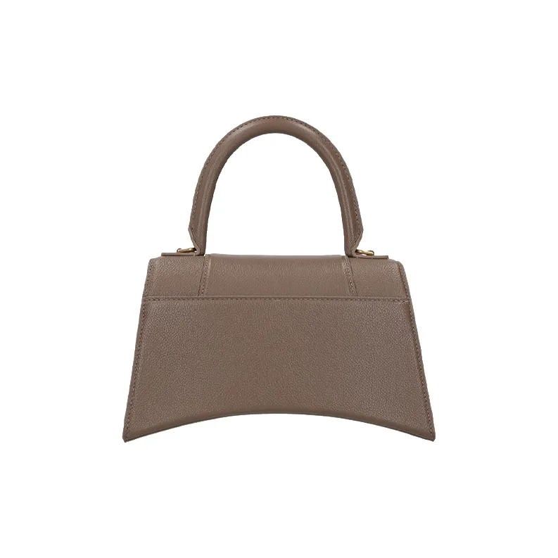 Balenciaga Hourglass Grained Calfskin Hourglass Bag Small Size Women's Milk Tea Beige-2