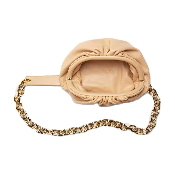 Bottega Veneta POUCH Cloud Bag Calfskin Clutch Women's Almond-4