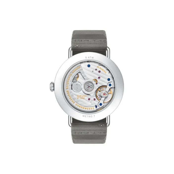 NOMOS METRO Collection Automatic Mechanical Movement Men's Watches Watch White Dial Stainless Steel Case Fabric Strap-2