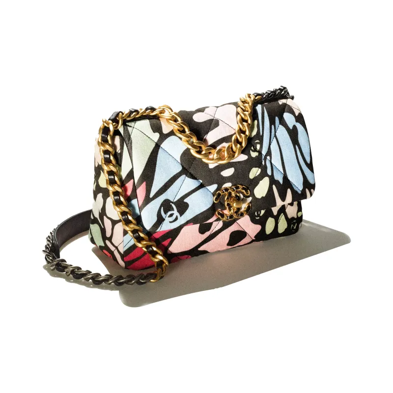 CHANEL 19Bag Cotton Shoulder Bag, Crossbody Bag, Handbag Women's Multicolor-1