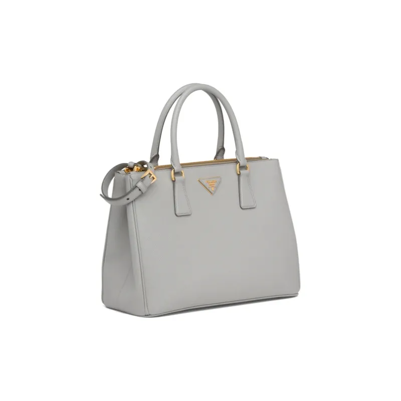 PRADA Saffiano Leather Shoulder Bag Women's Cloud Gray-2
