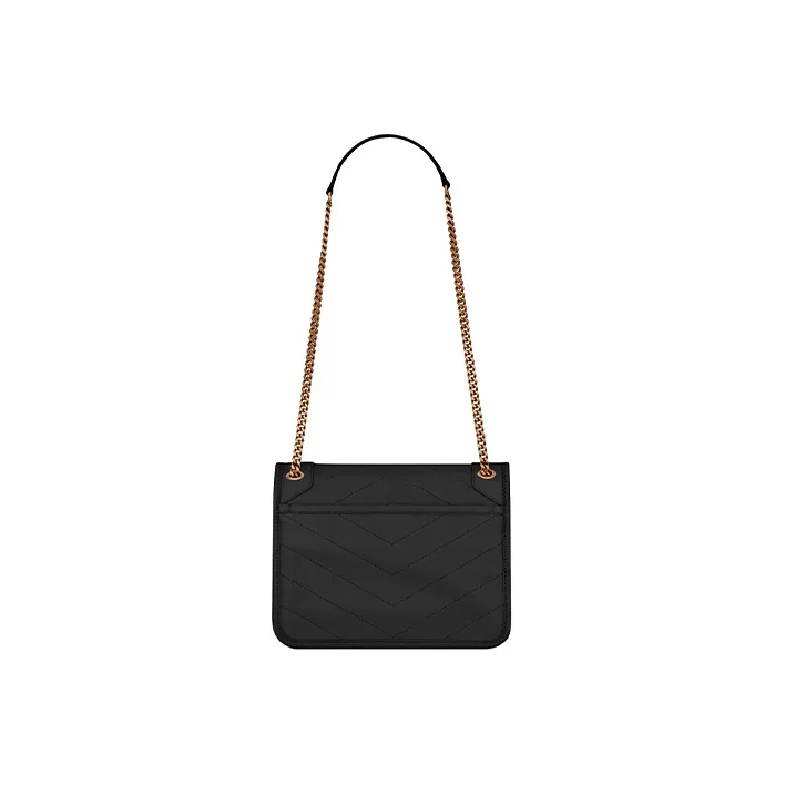SAINT LAURENT Quilting Lambskin Hobo Bag, Chain Bag, Shoulder Bag, Crossbody Bag Mini Women's Black-1
