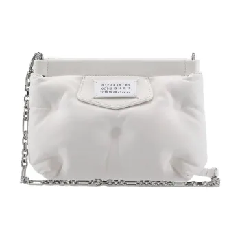 Maison Margiela Cow Leather Pillow Bag, Chain Bag, One Shoulder Crossbody Clutch Women's White