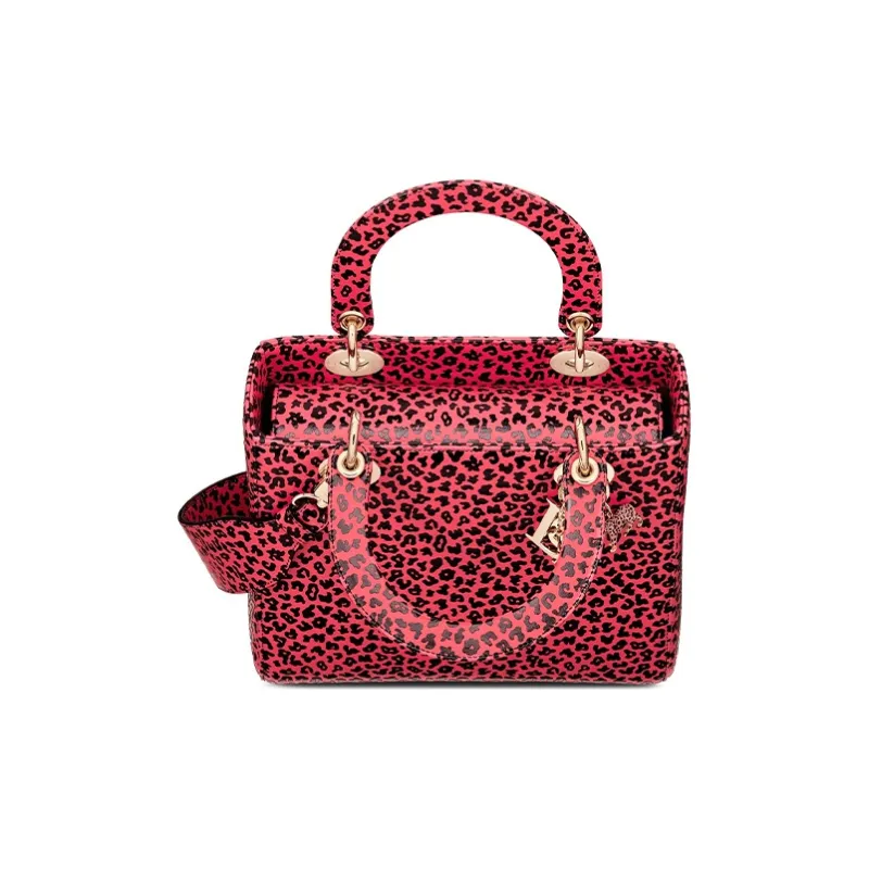 DIOR Lady Dior Cow Leather Princess Diana Bag Shoulder Bag Crossbody Bag Handbag Women's Raspberry-2