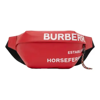 Burberry Horseferry Canvas Crossbody Bags Fanny Pack Sling Bags Men's Red White