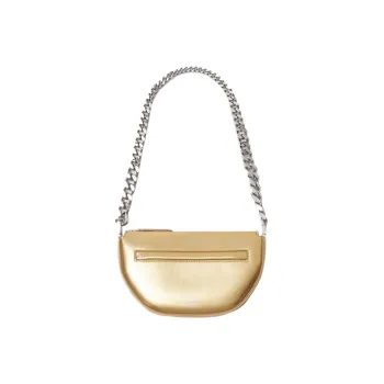 Burberry Mini Metallic Leather Olympia Shoulder Bag Gold