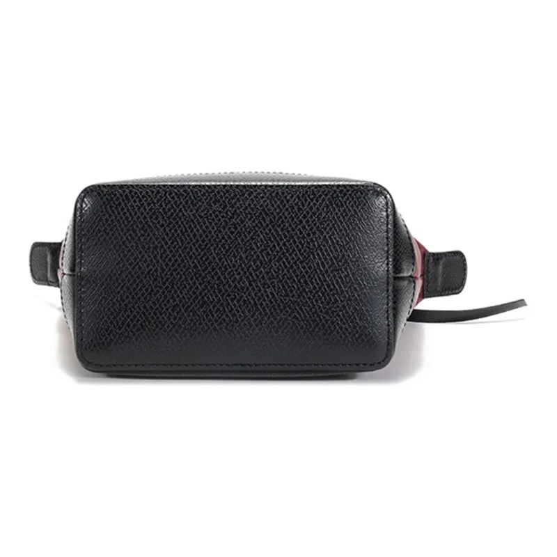 LONGCHAMP Le Pliage Cuir Leather Dumpling Bag Portable Crossbody Bag Shoulder Bag Mini Women's Dark Red Black-4