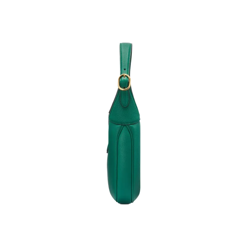 GUCCI Jackie 1961 Grained Leather Crescent Shoulder Bag Shoulder Bag Small Size Women's Emerald Green-4